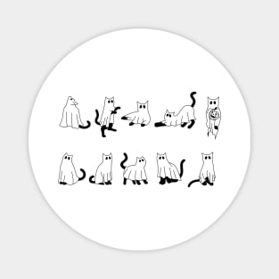 Cute Ghost Cat Funny Halloween Outfit Costumes Magnet